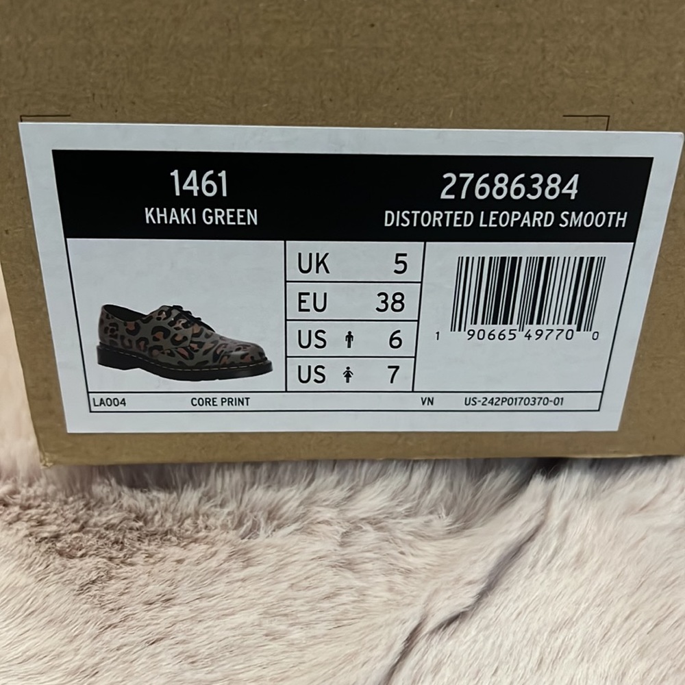 Dr Martens 1461 DISTORTED LEOPARD PRINT OXFORD SHOES (Men’s Size 6.5) - Picture 5 of 8
